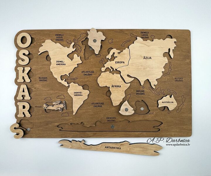 Magnētiskā puzle "Pasaules karte"